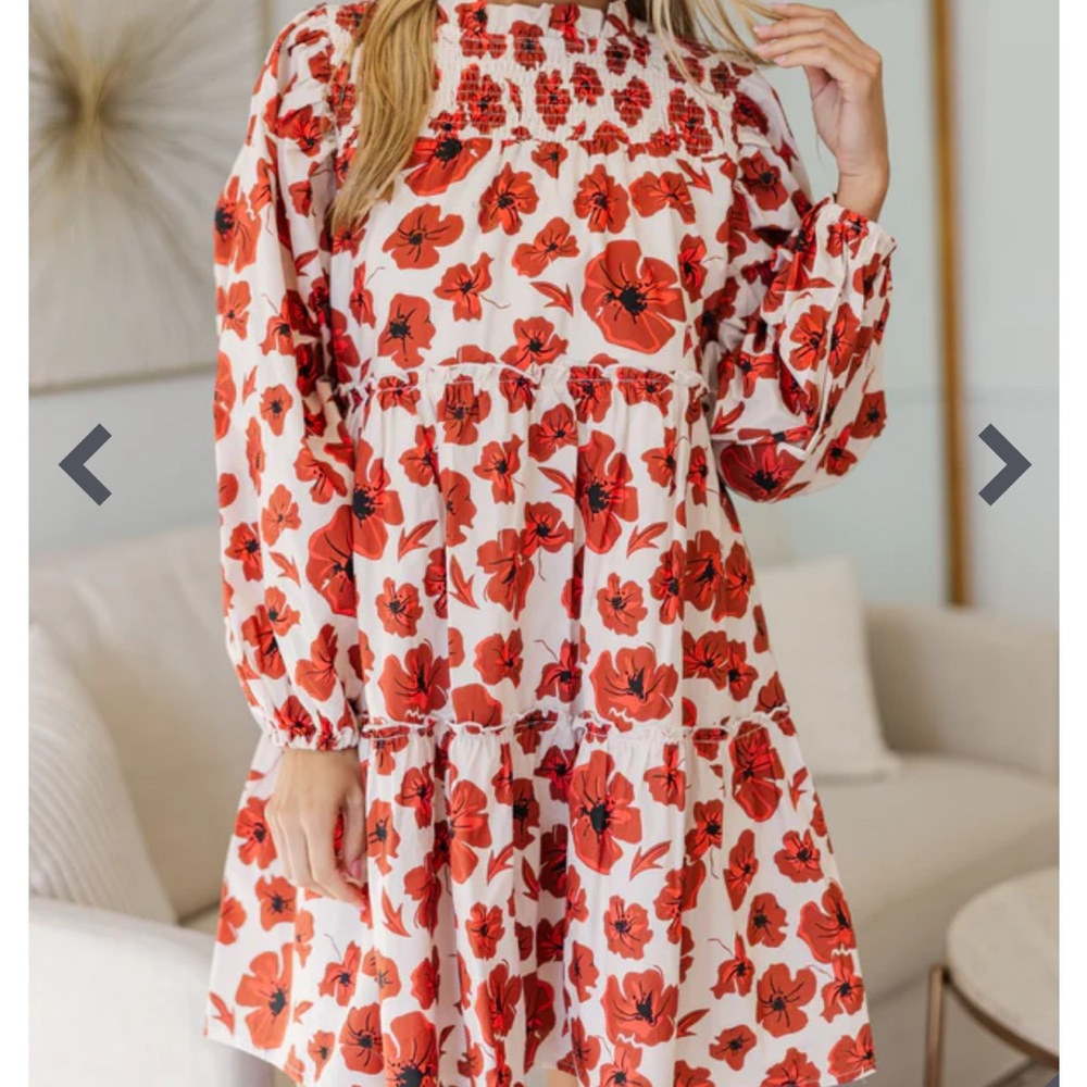 NURSING COLLECTION: Be Your Best Rust Floral Babydoll Dress Size S